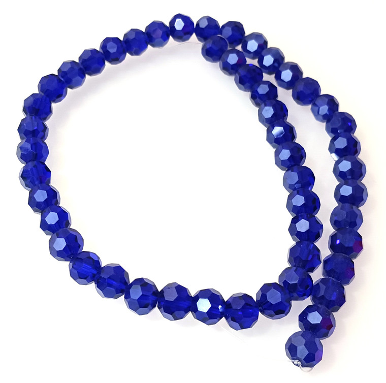 8mm Glass Crystal Rounds - Royal Blue