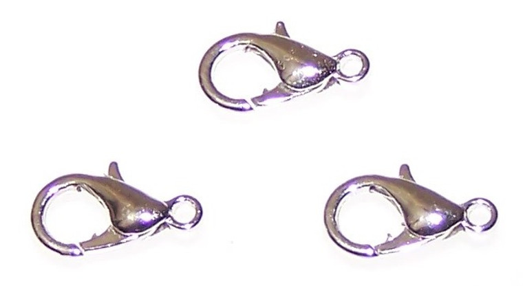 20 Antique SP 12x6mm Lobster Clasps with Jump Rings