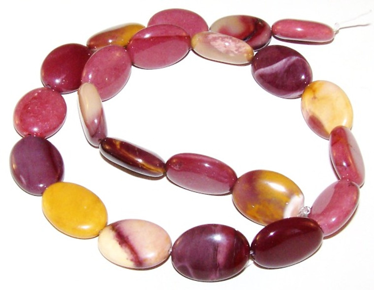 13x18mm Puff Oval Semiprecious Gemstone Beads Moukaite