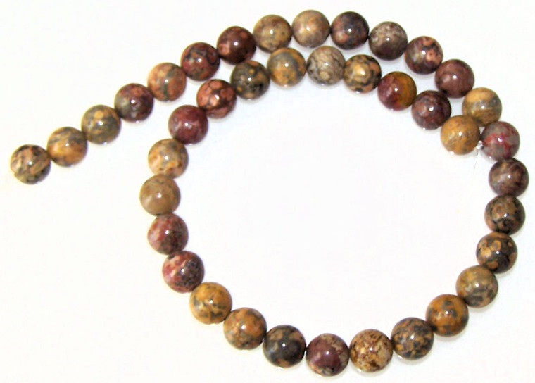 Leopardskin Jasper 10mm Round Semiprecious Gemstone Beads