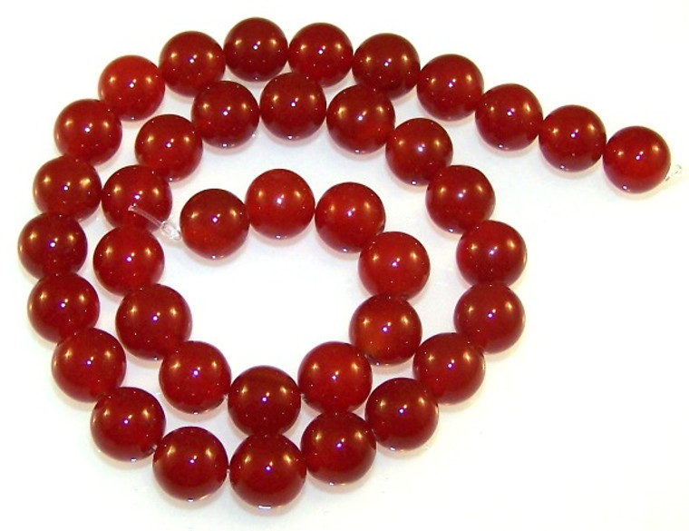 Red Carnelian 10mm Round Semiprecious Gemstone Beads