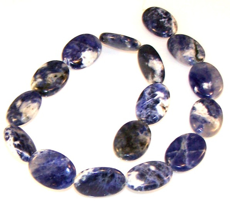 Sodalite 18x25mm Puff Oval Semiprecious Gemstone Beads