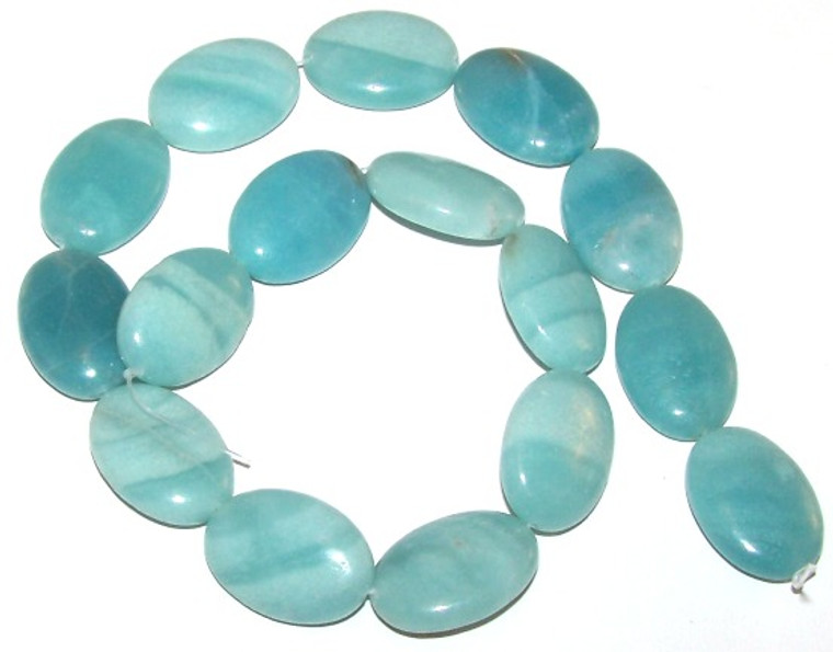 Amazonite 18x25mm Puff Oval Semiprecious Gemstone Beads