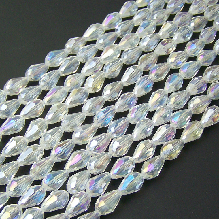 11x7mm Glass Crystal Teardrops - Crystal AB