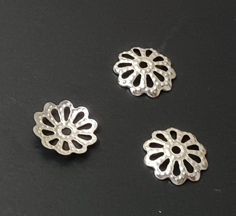 2x8mm SP Thin Filigree Bead Caps