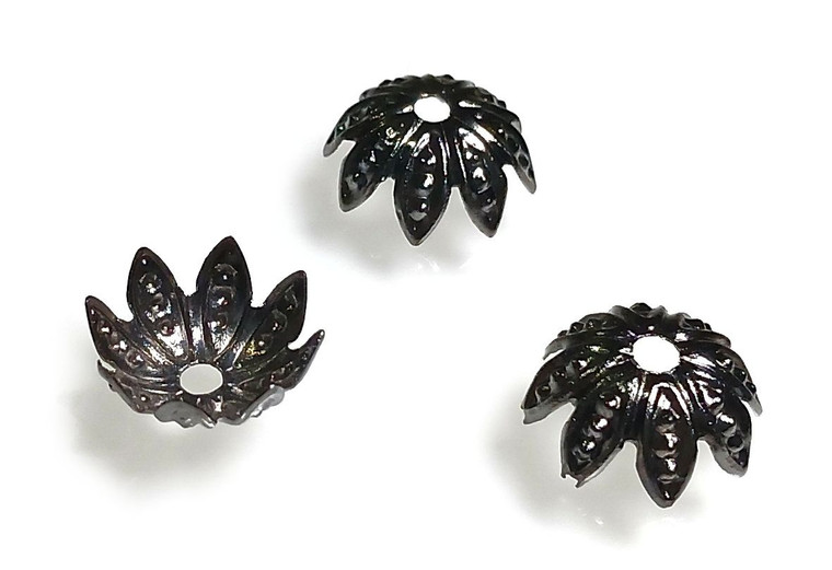 Gunmetal 4x10mm 8-Leaf Bead Caps Gunmetal 4x10mm 8-Leaf Bead Caps