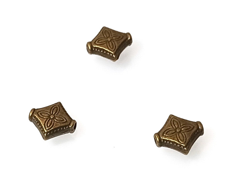 Antique Bronze 4x10mm Diamond-Shaped Beads