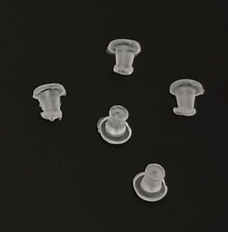 10 Pairs of Clear Rubber Ear Nuts Style 3