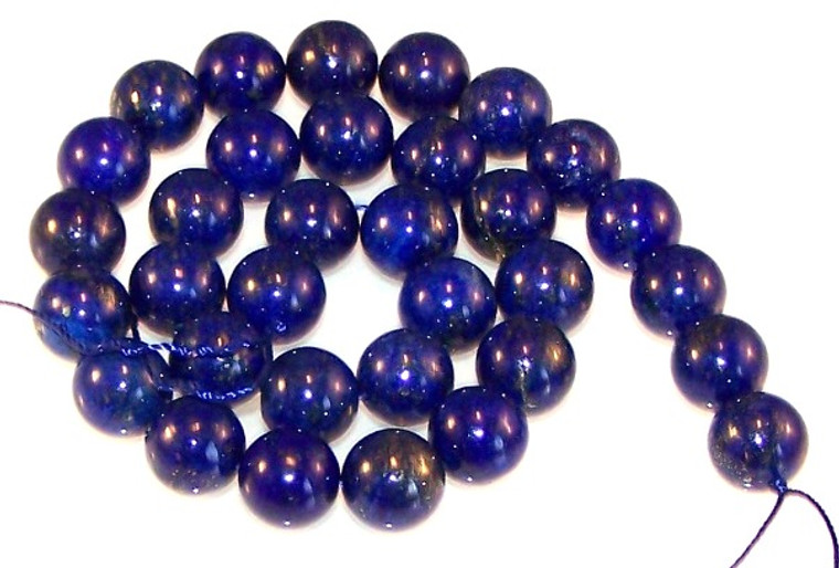 Lapis Lazuli 12mm Round Semiprecious Gemstone Beads