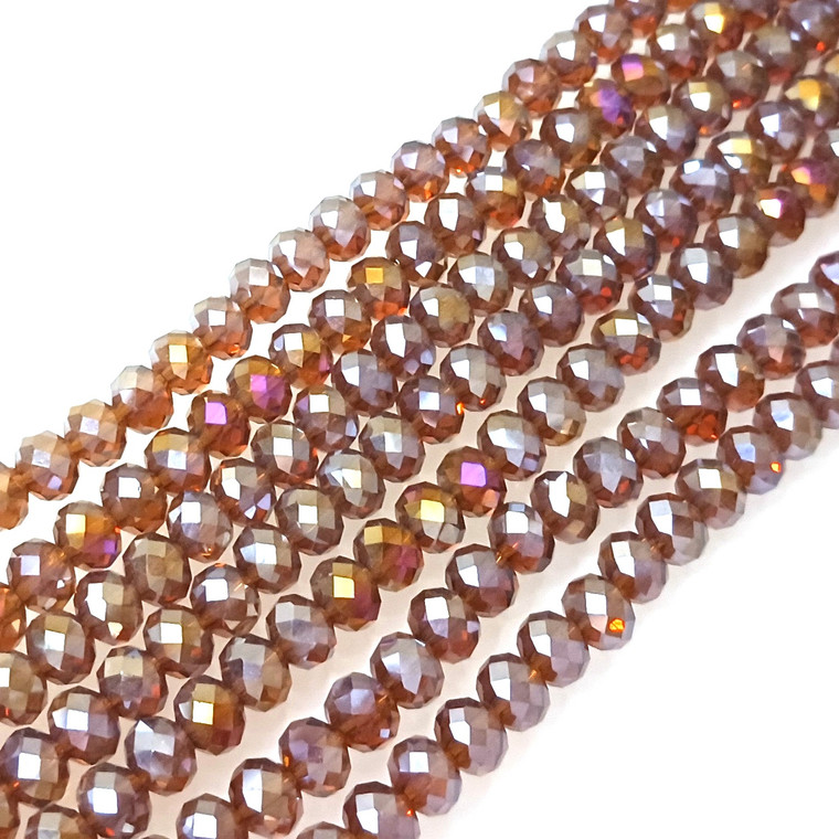 Gold AB 6x4mm Glass Crystal Rondelles