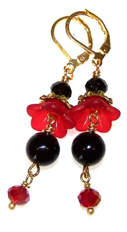 Crimson Dynasty Earrings Beaded Jewelry Making Kit