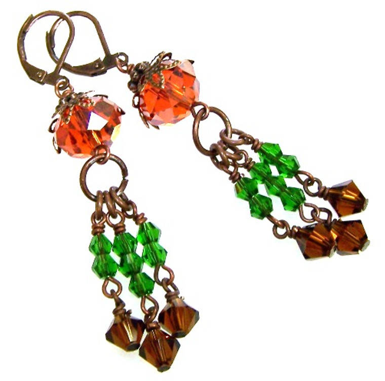 Alluring Antique Copper Earrings Beaded Jewelry Making Kit