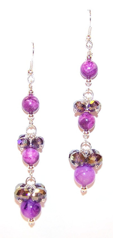 Glitzy Purple Dangles Earrings Beaded Jewelry Making Kit