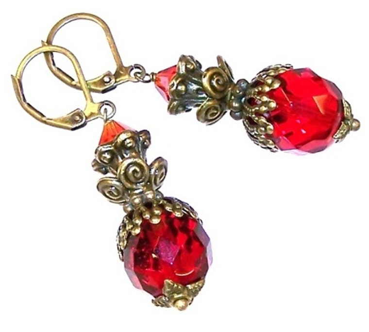 Regal Ruby Red Earrings Beaded Jewelry Making Kit