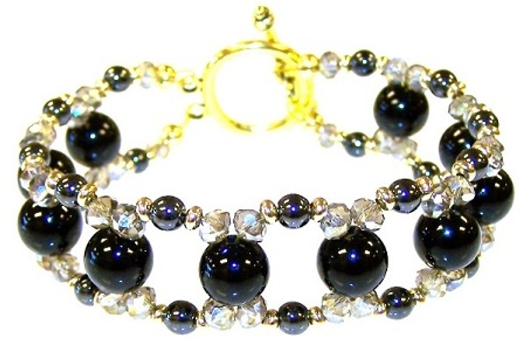 Onyx and Hematite Beauty Bracelet Beaded Jewelry Making Kit