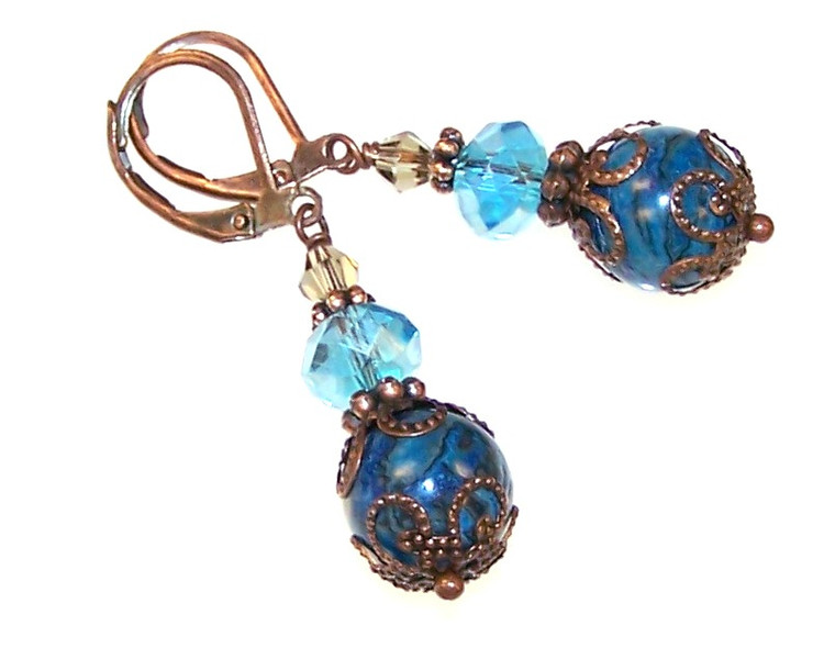 Exotic Blue Earrings Beaded Jewelry Making Kit