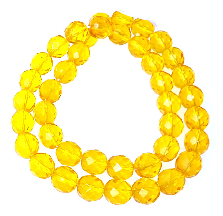 2 Dozen Czech 10mm Fire-Polished - Yellow