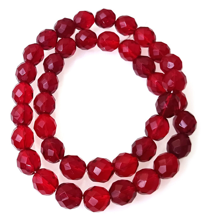 2 Dozen Czech 10mm Fire-Polished - Ruby Red