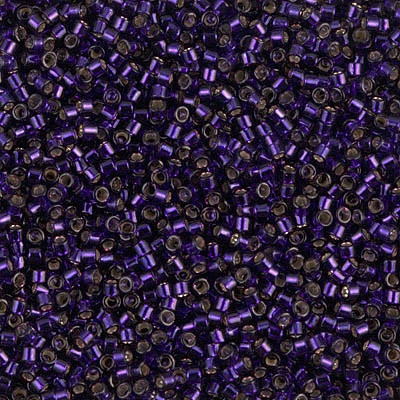 DB0609 Dyed Silverlined Dark Purple Size 11 Miyuki Delica Seed Beads