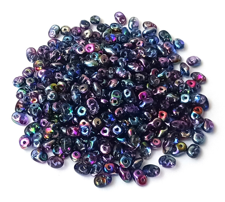 Superduo Beads - CRYSTAL MAGIC BLUE-PINK