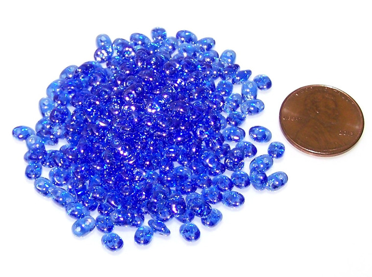 Superduo Beads - Sapphire White Luster