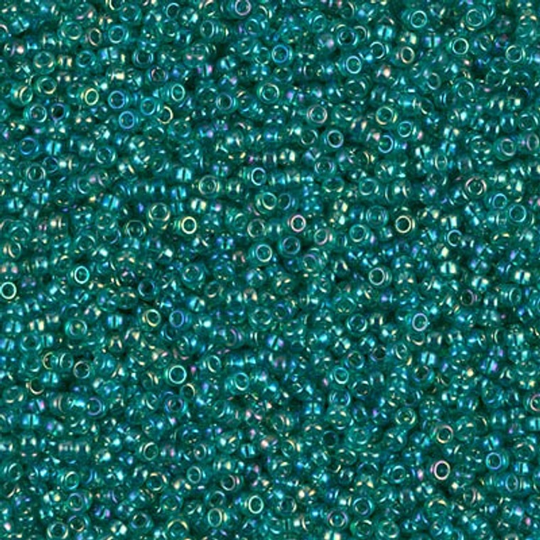 7.5 Grams - Miyuki - #15 Rocailles - TRANSPARENT RAINBOW SEA GREEN