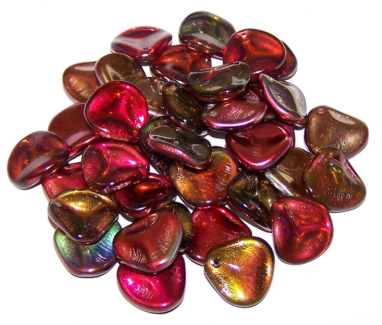 Czech Glass 14x13mm Petals - Crystal Magic Wine