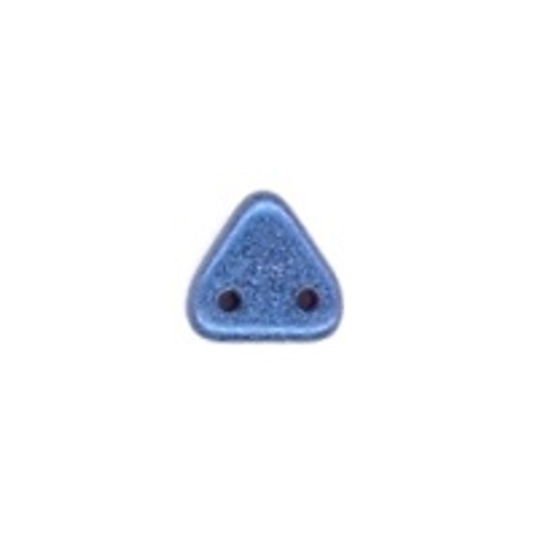 6mm Triangle 2-Hole Beads - Polychrome Blue