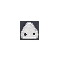 6mm Triangle 2-Hole Beads - Luster Opaque White