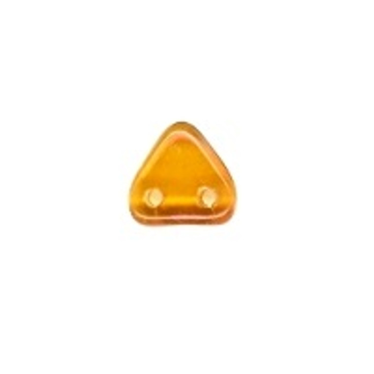 6mm Triangle 2-Hole Beads - Topaz Champagne Luster