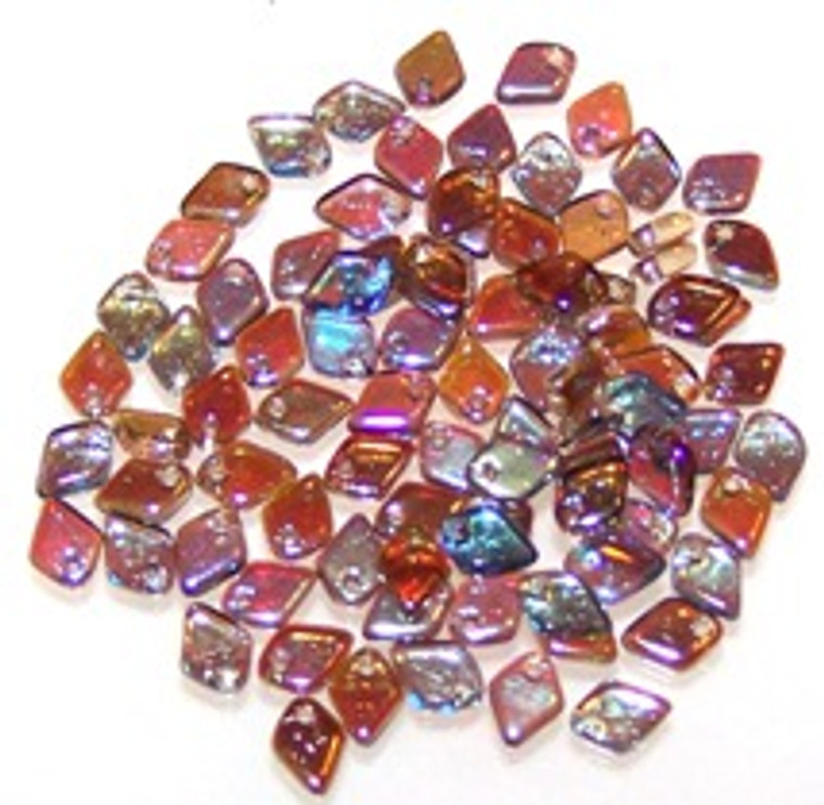 Dragon Scale Beads - Crystal Brown Rainbow