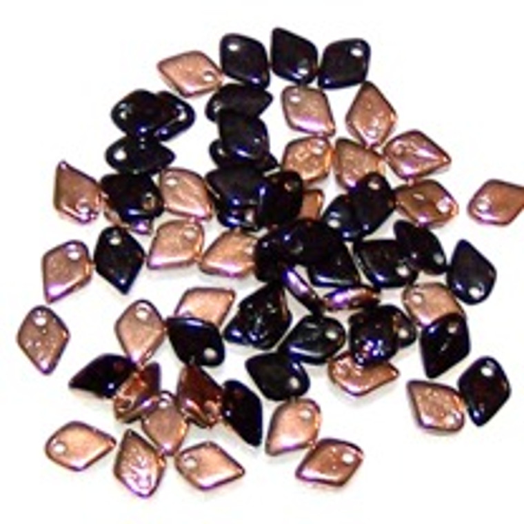 Dragon Scale Beads - Jet Capri Gold