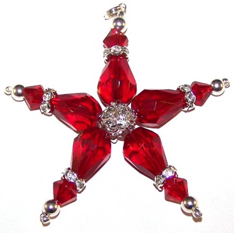 Red Star Ornament Beaded Jewelry Making Kit