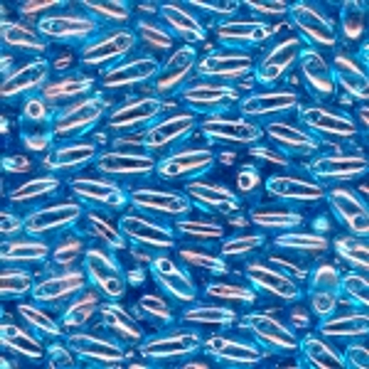 2.5x6mm Czech Glass Rizo Beads - Aqua