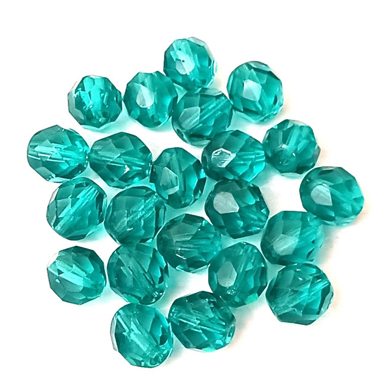 2 Dozen Czech 8mm Fire-Polished - Blue Zircon