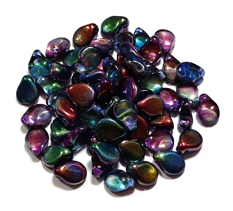 25 Crystal Magic Blue Czech glass Pip beads, 5x7mm, by Jablonec