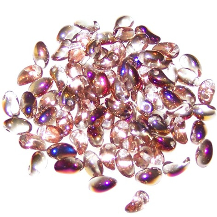 4x6mm Czech Glass Tulip Petal Beads - Crystal Sliperit