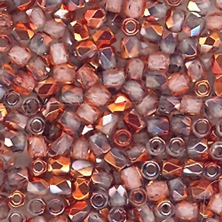 Czech 2mm Fire-Polished Glass Beads - Crystal Sunset