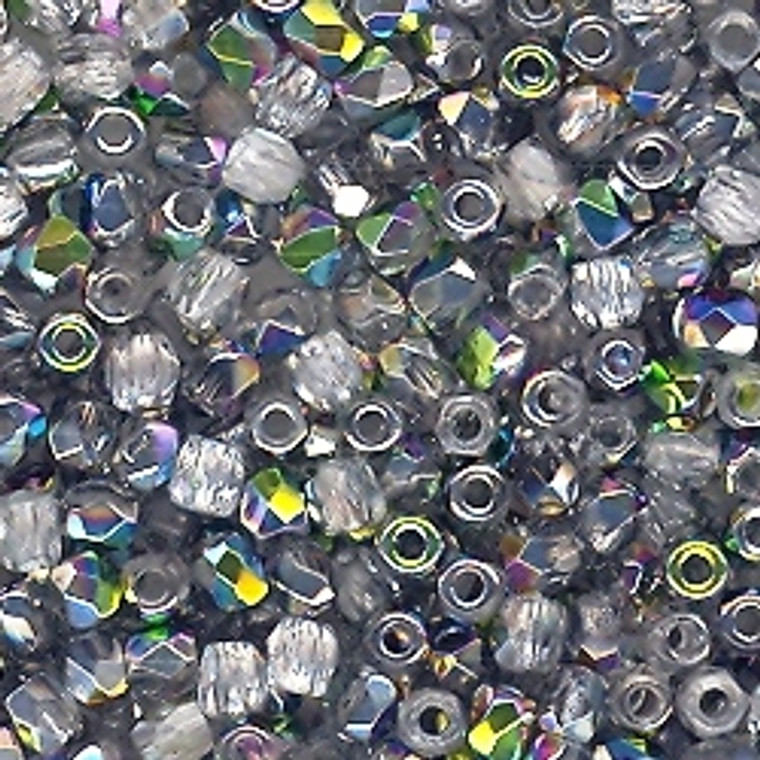 Czech 2mm Fire-Polished Glass Beads - Crystal Vitrail