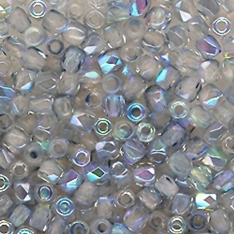 Czech 2mm Fire-Polished Glass Beads - Crystal Blue Rainbow