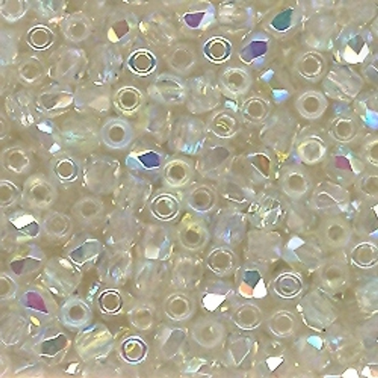 Czech 2mm Fire-Polished Glass Beads - Crystal Green Rainbow