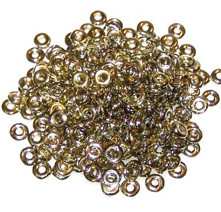 4x1mm Czech Glass O-Beads - Crystal Amber