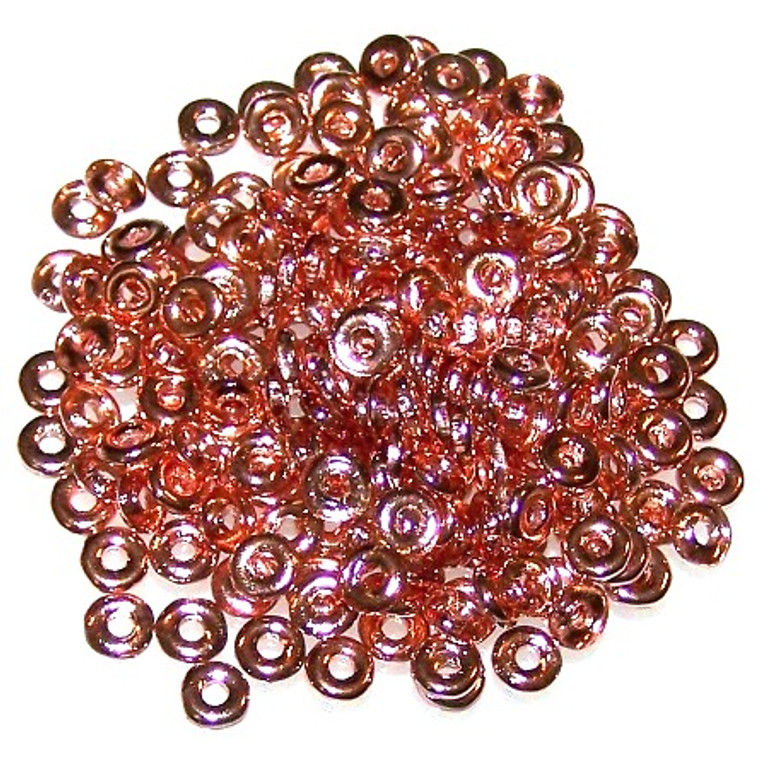 4x1mm Czech Glass O-Beads - Crystal Capri Gold