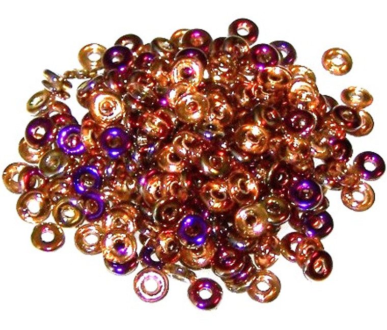 4x1mm Czech Glass O-Beads - Topaz Sliperit