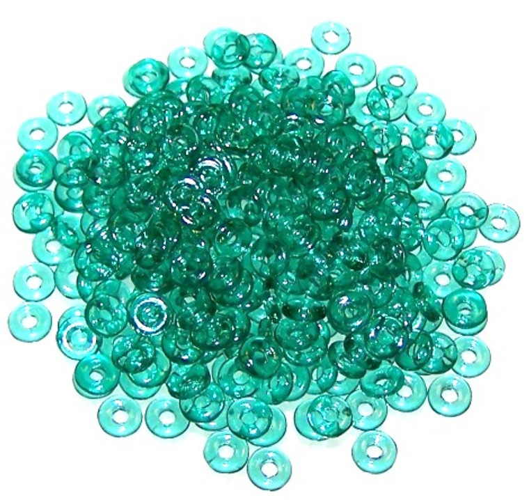 4x1mm Czech Glass O-Beads - Emerald