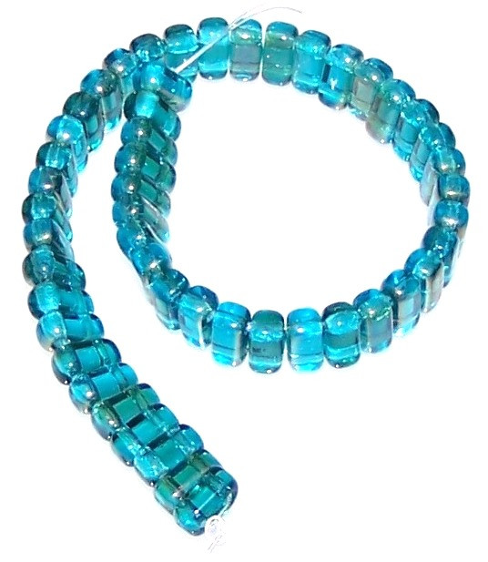 Czech Glass 2-Hole 3x6mm Brick Beads - Twilight Teal