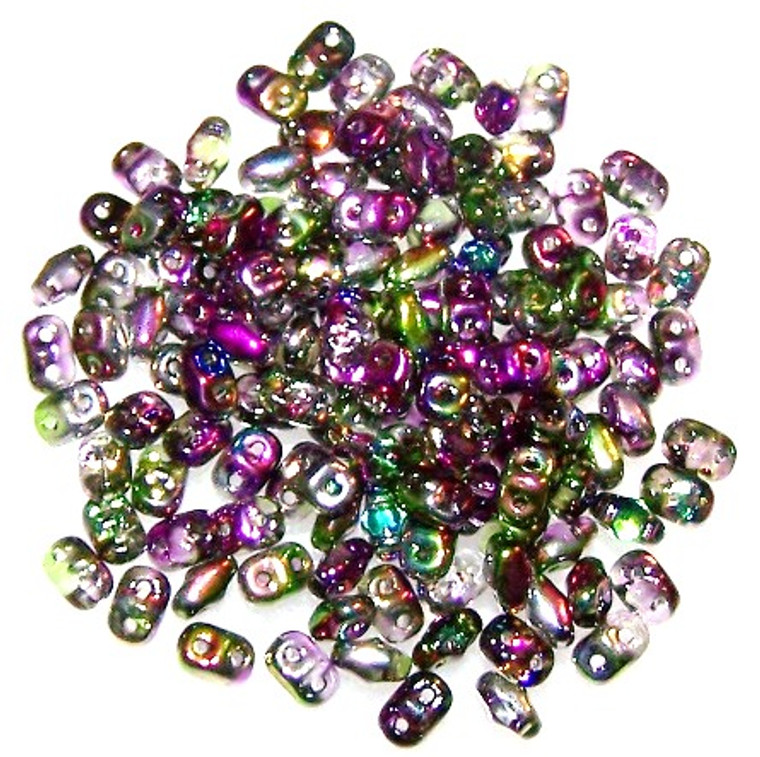 MiniDuo Czech Glass Beads - Magic Violet Green