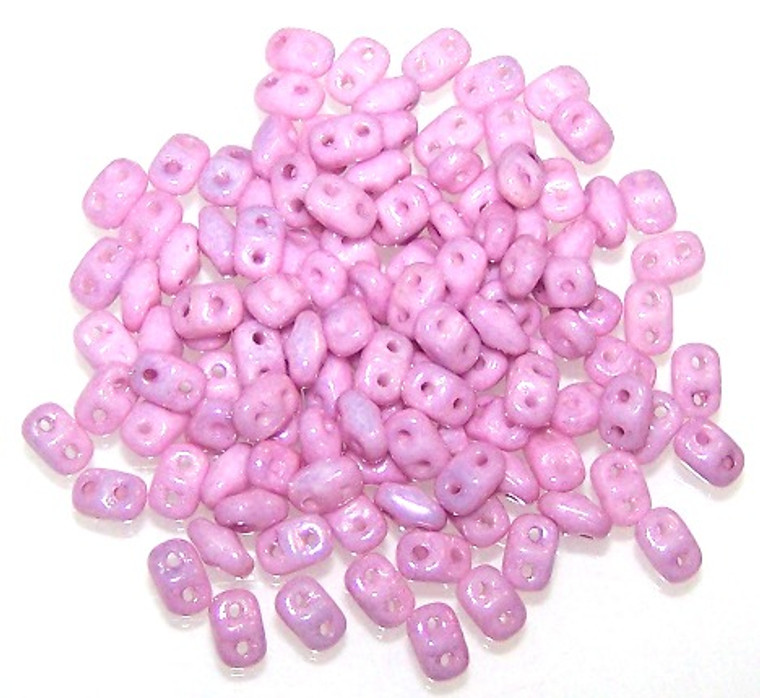 MiniDuo Czech Glass Beads - Chalk Lila Luster