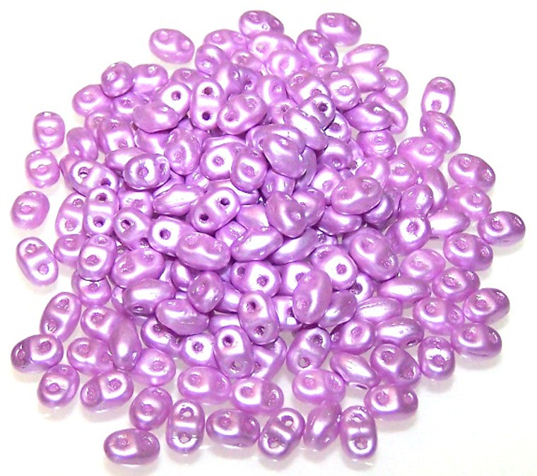 MiniDuo Czech Glass Beads - Pastel Light Rose