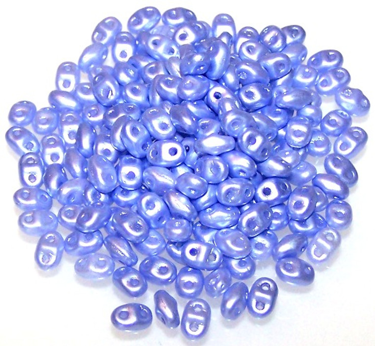 MiniDuo Czech Glass Beads - Pastel Light Sapphire